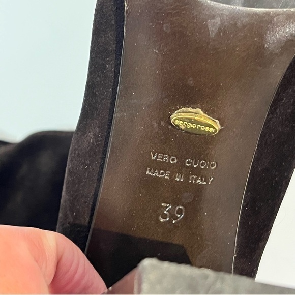 Sergio Rossi over the knee sued boots - Picture 3 of 6